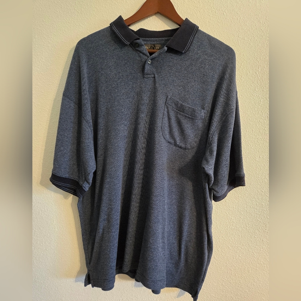 Van Heusen Men's Polo Shirt - Navy Blue